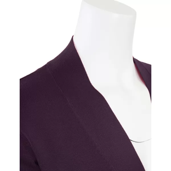 MAYSIX APPAREL 34 Sleeve Solid Open Bolero Cropped Cardigan for Women S3XLMsg1darkpurple