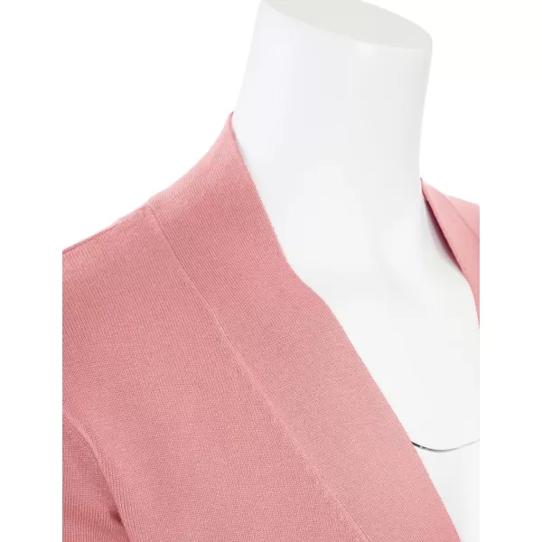 MAYSIX APPAREL 34 Sleeve Solid Open Bolero Cropped Cardigan for Women S3XLMsg1dustypink