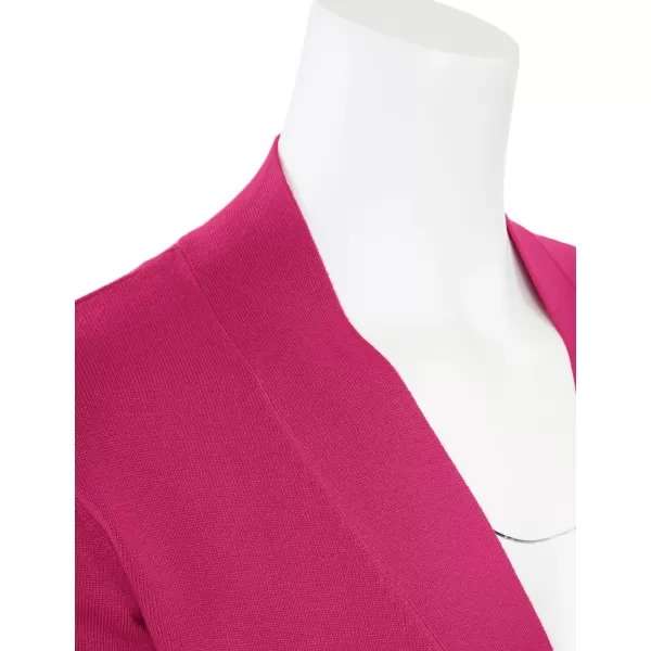 MAYSIX APPAREL 34 Sleeve Solid Open Bolero Cropped Cardigan for Women S3XLMsg1hotpink