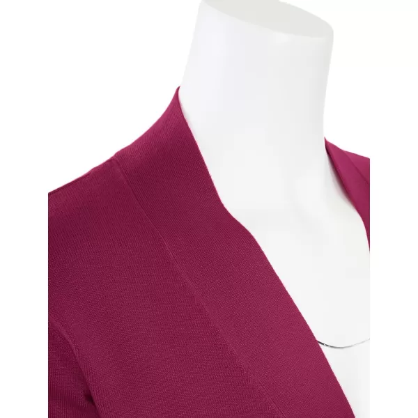 MAYSIX APPAREL 34 Sleeve Solid Open Bolero Cropped Cardigan for Women S3XLMsg1magenta