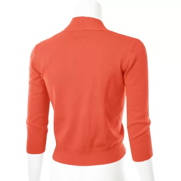 MAYSIX APPAREL 34 Sleeve Solid Open Bolero Cropped Cardigan for Women S3XLMsg1orange
