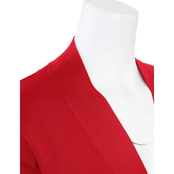 MAYSIX APPAREL 34 Sleeve Solid Open Bolero Cropped Cardigan for Women S3XLMsg1red