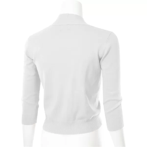MAYSIX APPAREL 34 Sleeve Solid Open Bolero Cropped Cardigan for Women S3XLMsg1white