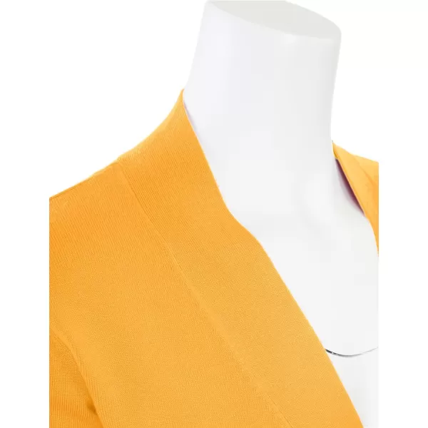 MAYSIX APPAREL 34 Sleeve Solid Open Bolero Cropped Cardigan for Women S3XLMsg1yellow3