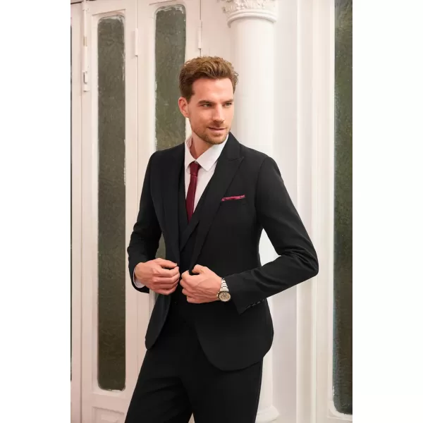 Mens Sport Coats Blazers Slim Fit Jacket for Men One Button Sport Coat for WeddingBlack