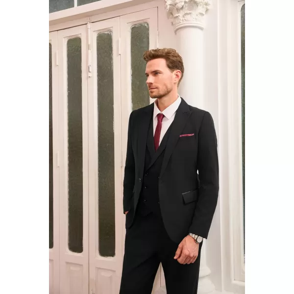 Mens Sport Coats Blazers Slim Fit Jacket for Men One Button Sport Coat for WeddingBlack