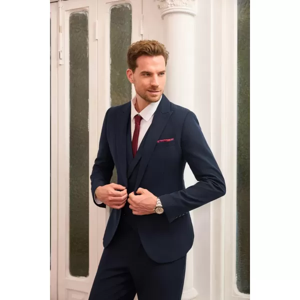 Mens Sport Coats Blazers Slim Fit Jacket for Men One Button Sport Coat for WeddingNavy Blue