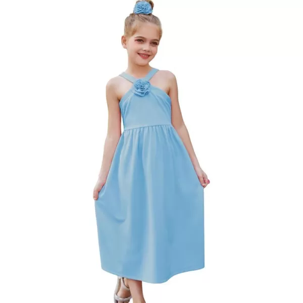 GRACE KARIN Girls Halter Neck Party Dress Size 512 Spring Summer Birthday DressBlue