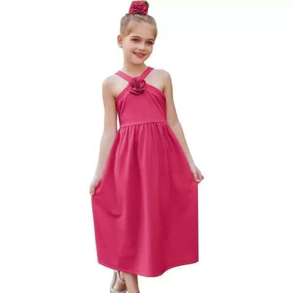 GRACE KARIN Girls Halter Neck Party Dress Size 512 Spring Summer Birthday DressHot Pink