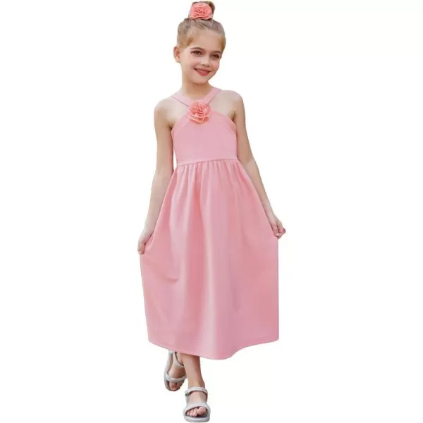 GRACE KARIN Girls Halter Neck Party Dress Size 512 Spring Summer Birthday DressLight Pink