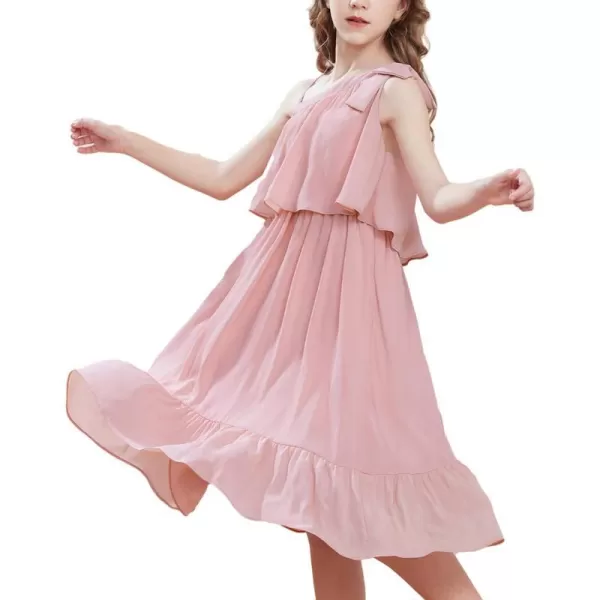 GRACE KARIN Girls One Shoulder Dress Ruffle Spring Summer Kids Fancy Dress Size 512Light Pink