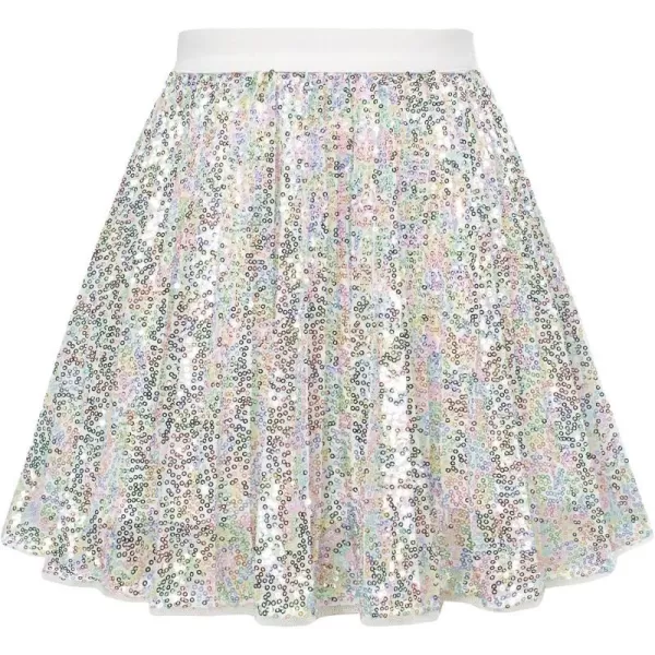 GRACE KARIN Girls Sequin Skirt Elastic Waist Sparkle Pleated Skirt for Party 512YCandy Colors