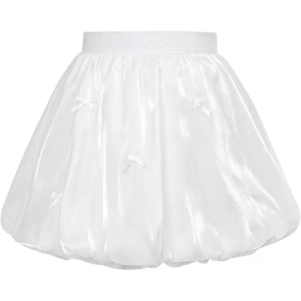 GRACE KARIN Girls Tutu Skirts Party Sparkle Mesh Princess Skirt Size 512White