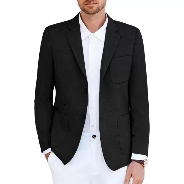 GRACE KARIN Mens Casual Suit Jacket Blazer Lightweight Sport Coat Slim Fit Jacket for Men Two ButtonBlack