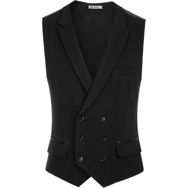 GRACE KARIN Mens Suit Vest Business Formal Dress Waistcoat Vest with 3 Pockets for Suit or TuxedoBlack