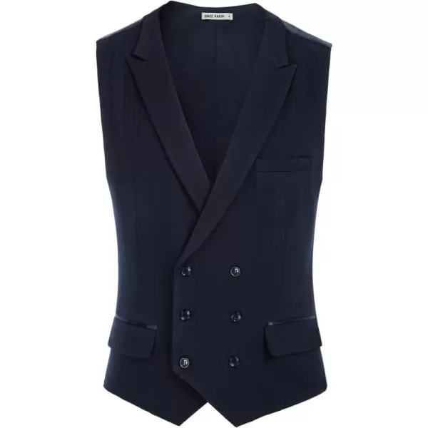 GRACE KARIN Mens Suit Vest Business Formal Dress Waistcoat Vest with 3 Pockets for Suit or TuxedoNavy Blue