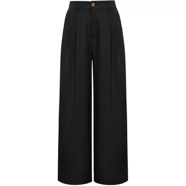 GRACE KARIN Wide Leg Pants Womens High Waisted Business Casual Straight Long Trousers Palazzo PantsBlack