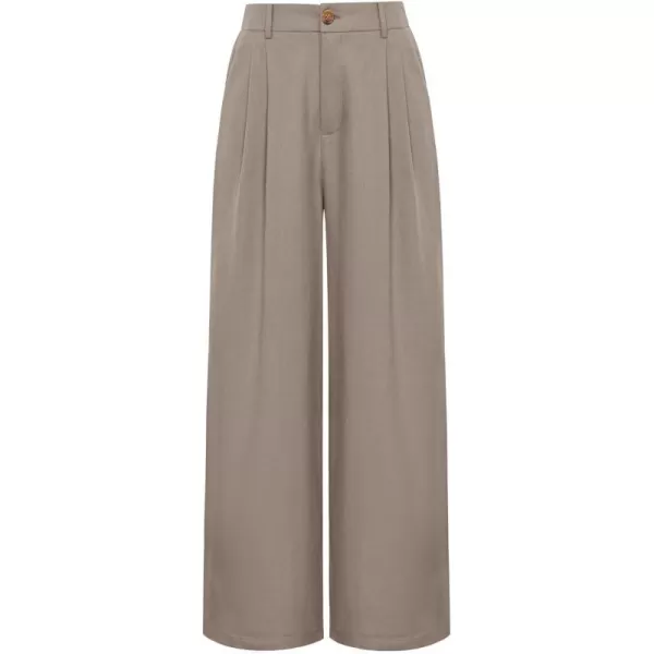 GRACE KARIN Wide Leg Pants Womens High Waisted Business Casual Straight Long Trousers Palazzo PantsLight Grey