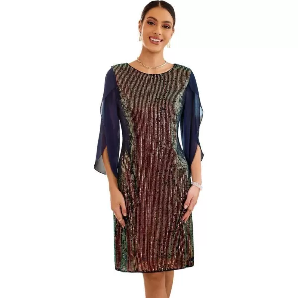 GRACE KARIN Women Sequin Dresses Shiny Sparkly Cocktail Party DressesBlue Green Sequin