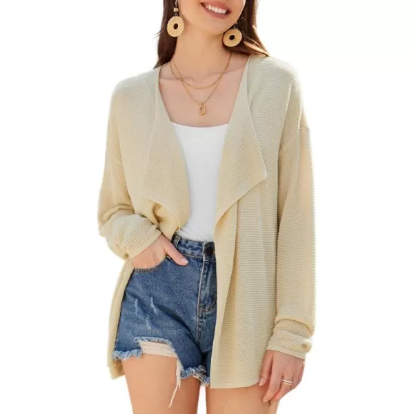 GRACE KARIN Women Summer Oversized Cardigan 2024 Semi Sheer Beach Swimwear Batwing Sleeve Cover UpsApricot