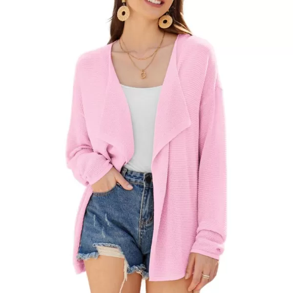 GRACE KARIN Women Summer Oversized Cardigan 2024 Semi Sheer Beach Swimwear Batwing Sleeve Cover UpsPink