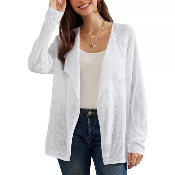 GRACE KARIN Women Summer Oversized Cardigan 2024 Semi Sheer Beach Swimwear Batwing Sleeve Cover UpsWhite