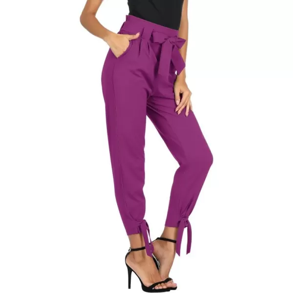 GRACE KARIN Womens Casual High Waist Pencil Pants with BowKnot Pockets for WorkFuchsia