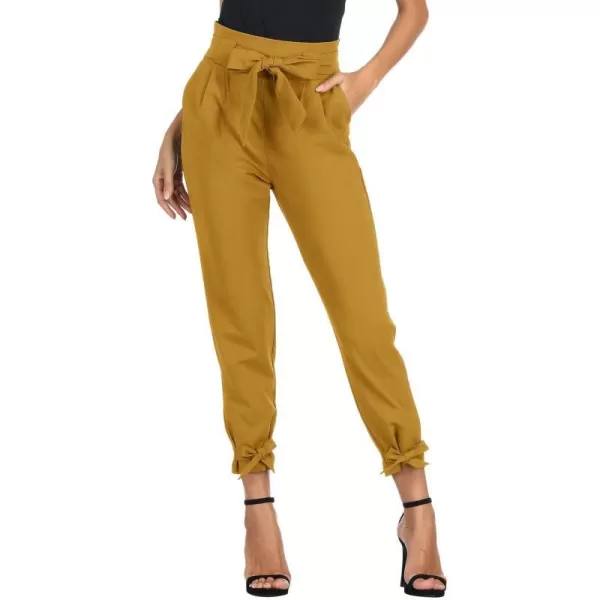 GRACE KARIN Womens Casual High Waist Pencil Pants with BowKnot Pockets for WorkHarvest Gold