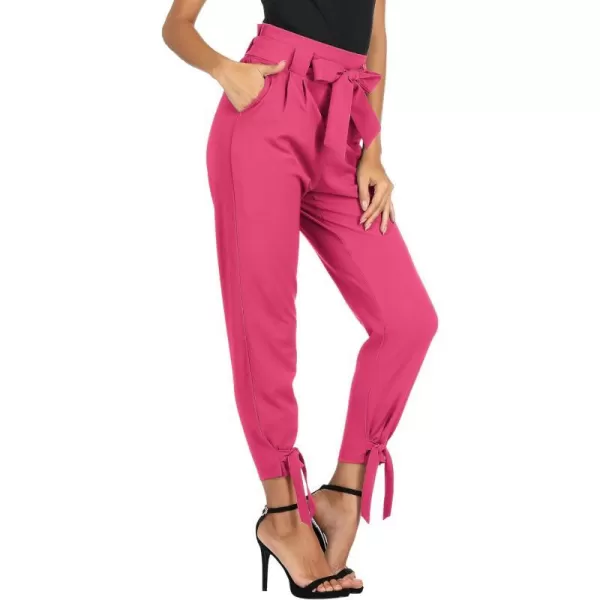 GRACE KARIN Womens Casual High Waist Pencil Pants with BowKnot Pockets for WorkHot Pink