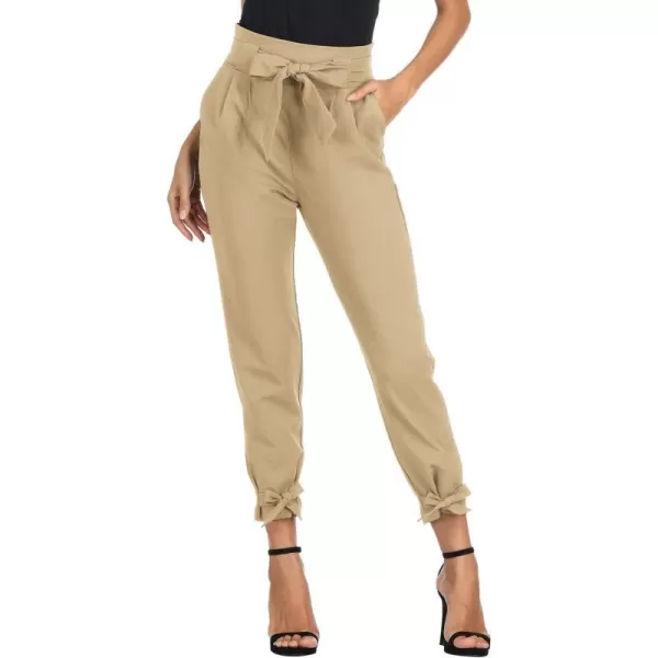 GRACE KARIN Womens Casual High Waist Pencil Pants with BowKnot Pockets for WorkKhaki