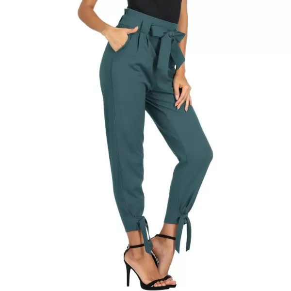 GRACE KARIN Womens Casual High Waist Pencil Pants with BowKnot Pockets for WorkTeal Bule