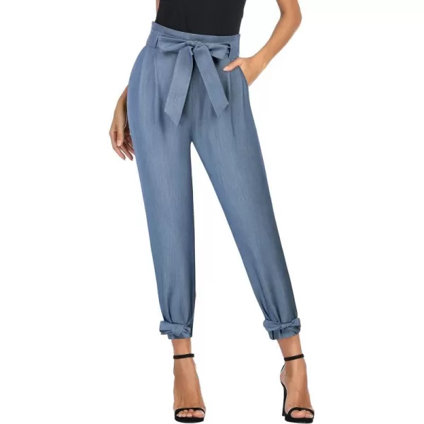 GRACE KARIN Womens Casual High Waist Pencil Pants with BowKnot Pockets for WorkUpgraded Styleblue