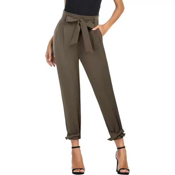 GRACE KARIN Womens Casual High Waist Pencil Pants with BowKnot Pockets for WorkUpgraded Stylebrown