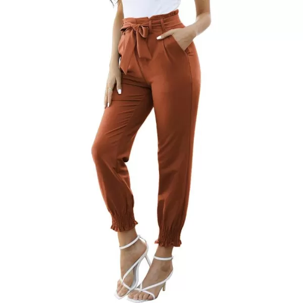 GRACE KARIN Womens Casual Pants Self Tie BowKnot Ankle Length Pencil Pants with Pockets926coffeelong