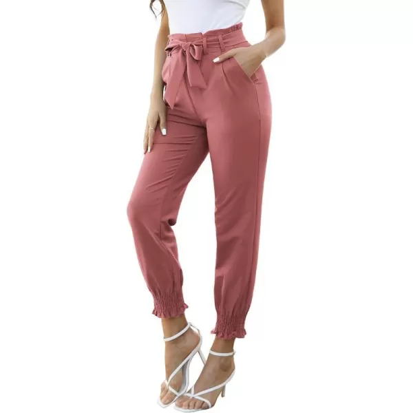 GRACE KARIN Womens Casual Pants Self Tie BowKnot Ankle Length Pencil Pants with Pockets926crimsonlong