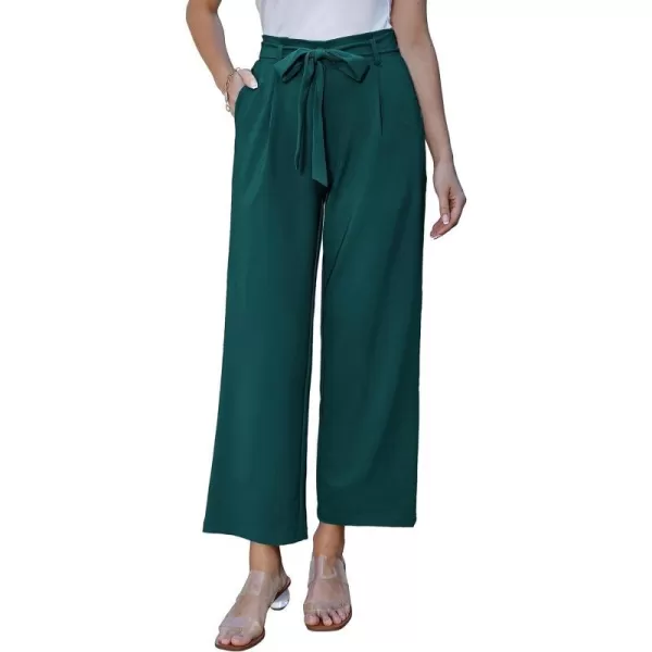 GRACE KARIN Womens Casual Wide Leg Pants Business Casual Trousers with PocketsTeal Blue