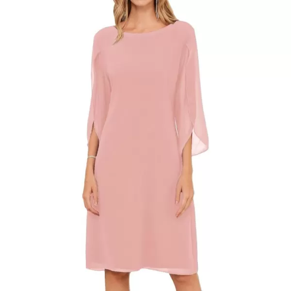 GRACE KARIN Womens Chiffon Dresses Flutter Sleeve Party Wedding Cocktail Dress Size 820Baby Pink