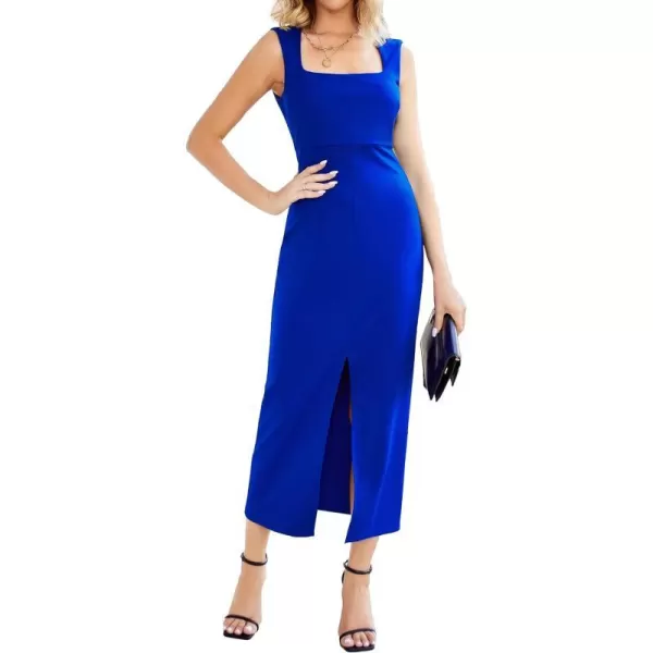 GRACE KARIN Womens Formal Dresses Maxi Sleeveless Front Slit Bodycon Party DressBlue