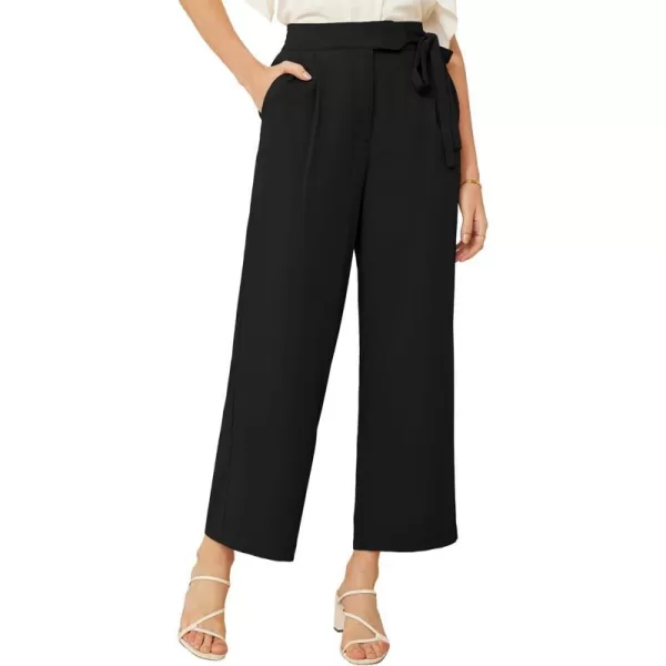 GRACE KARIN Womens Wide Leg Dress Pants High Waisted Business Casual Work TrousersBlack