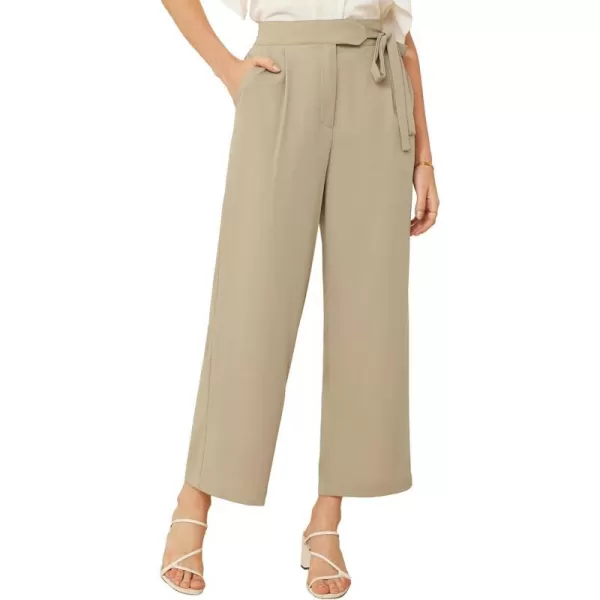 GRACE KARIN Womens Wide Leg Dress Pants High Waisted Business Casual Work TrousersKhaki