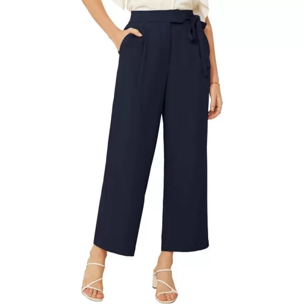 GRACE KARIN Womens Wide Leg Dress Pants High Waisted Business Casual Work TrousersNavy