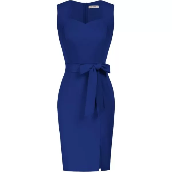 Grace Karin Womens 50s 60s Vintage Pencil Dress Bodycon Cap Sleeve DressDark Bluewith Belt