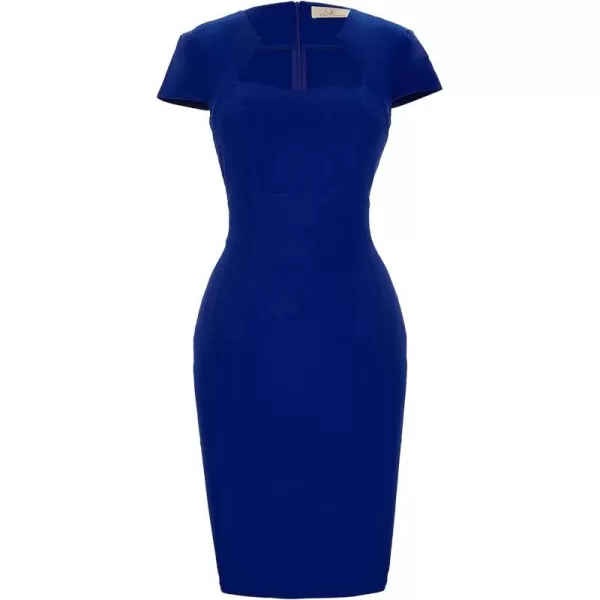 Grace Karin Womens 50s 60s Vintage Pencil Dress Bodycon Cap Sleeve DressNavy Blue