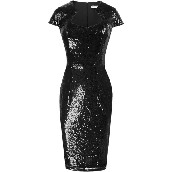 Grace Karin Womens 50s 60s Vintage Pencil Dress Bodycon Cap Sleeve DressSequinblack