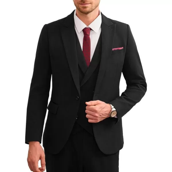 Mens Sport Coats Blazers Slim Fit Jacket for Men One Button Sport Coat for WeddingBlack