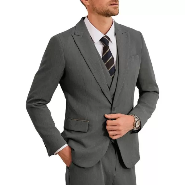 Mens Sport Coats Blazers Slim Fit Jacket for Men One Button Sport Coat for WeddingDark Grey