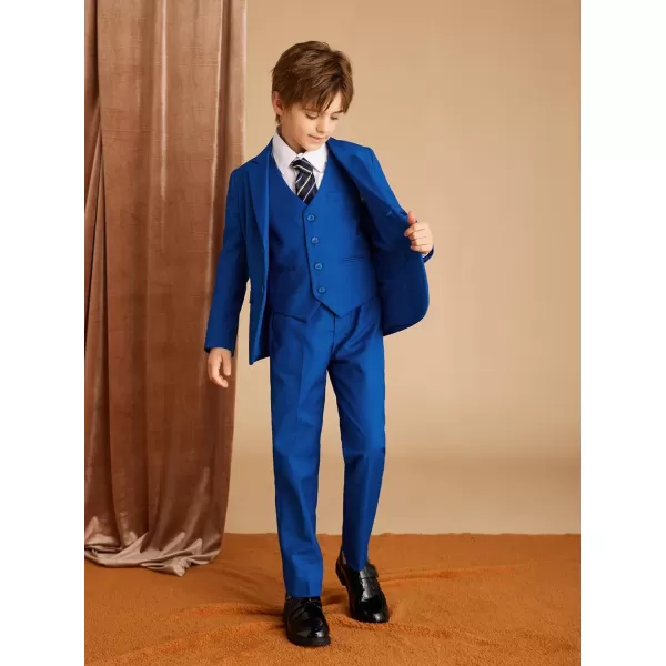 GRACE KARIN Boys Suits 4 Piece Formal Slim Fit Dresswear Suit Set with Elastic Waistband for 614YRoyal Blue