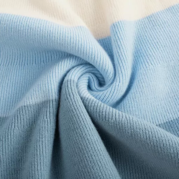 GRACE KARIN Girl Dress Long Sleeve Sweater Ruffle Button Front Knit Casual Fall Winter Dresses for Girls 512Color Blockblue