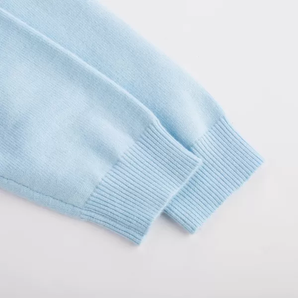 GRACE KARIN Girl Dress Long Sleeve Sweater Ruffle Button Front Knit Casual Fall Winter Dresses for Girls 512Color Blockblue