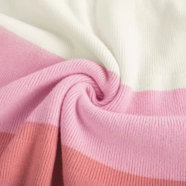 GRACE KARIN Girl Dress Long Sleeve Sweater Ruffle Button Front Knit Casual Fall Winter Dresses for Girls 512Color Blockpink